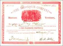 Algonquin Company 1881 - Montana Territory