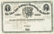 Alden Type Setting & Distributing Machine Company 1860's