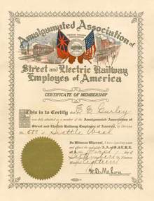 Amalgamated Association of Street and Electric Railway Employees of America 1918 - Seattle