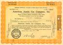 American Austin Car Company Temporary Certificate 1929