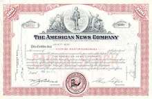 American News Company Stock Certificate - Early Paperboy Vignette