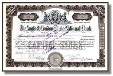 Anglo & London Paris National Bank 1920's - California