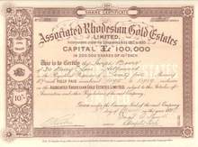 Associated Rhodesian Gold Estates 1899
