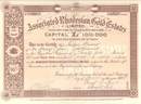 Associated Rhodesian Gold Estates 1899