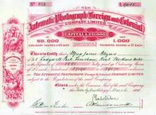 Automatic Photograph (Foreign and Colonial) Company - 1891 England