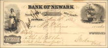Bank of Newark Check 1853