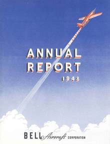 Bell Aircraft Corporation Annual Report 1948 - Bell X-1 Supersonic Aircraft on Cover