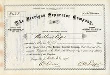 Berrigan Separator Company 1891