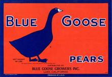 Blue Goose Pears Crate Label