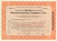 Brillo Manufacturing Company signed by Creator of Brillo Pad