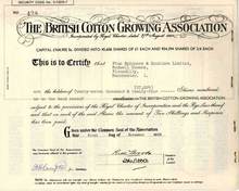 British Cotton Growing Association - England