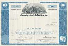 Browning-Ferris Industries Stock - BFI Waste Disposal Company