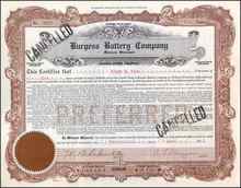 Burgess Battery Company signed by C. F. Burgess 1920 - RARE