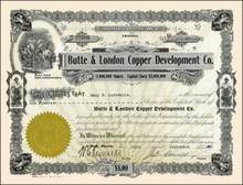 Butte & London Copper Development Co. 1920