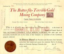 Butterfly - Terrible Gold Mining Company - Colorado 1902