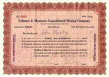 Calumet & Montana Consolidated Mining Company 1918 - 1919