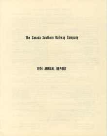 Canada Southern Railway Company 1974 - Annual Report