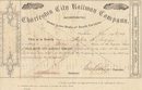 Charleston CIty Railway Company - 1866 Civil War Reconstruction Period