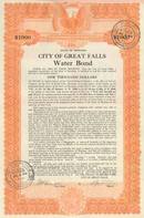 City of Great Falls Water Bond 1930