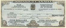 Canada - Dominion of Canada War Savings Certificate 1944