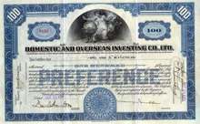 Domestic and Overseas Investing Company, Ltd. 1929