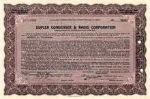 Duplex Condenser and Radio Corporation - 1925