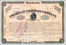 American Express Company Stock Signed by William Fargo - 1870's