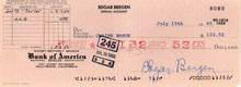 Edgar Bergan Signed Check 1965