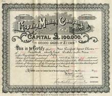 Espana Mining Company - England 1923
