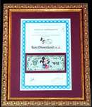 Euro Disneyland Stock Certificate and Millennium Disney Dollar - Framed