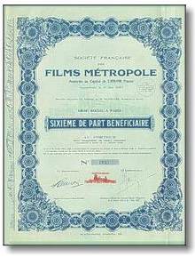 Films Metropole, Paris 1929