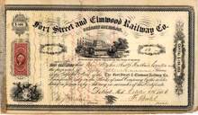 Fort Street and Elmwood Railway Company 1866 - Detroit, Michigan