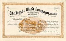 Frost and Wood Farming Equipment Company Certificate - Early 1900's