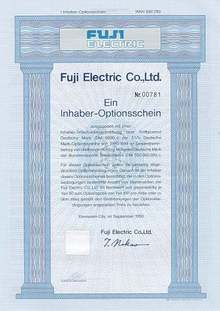Fuji Electric Certificate in German