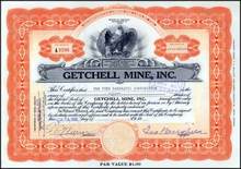 Getchell Mine ( Famous Nevada Mine ). signed by George Wingfield - Humboldt County, Nevada