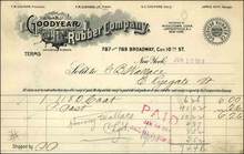 Goodyear Rubber Company Invoice 1913