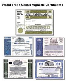 Historic 5 Certificate Package of New York Skyline and World Trade Center Vignettes
