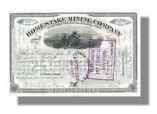 Homestake Mining Company signed by Founder - Dakota Territory 1887