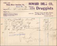 Howard Drug Company - Druggists Invoice 1910 - 1913