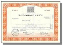 Identcorporation, Inc Stock Certificate - Fingerprint Vignette