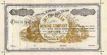 Inter Ocean Mining Company Eureka District, Colorado 1870's