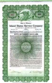 Inland States Service Company 1929 - Convertible Gold Bond
