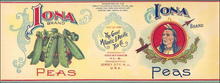 Iona Brand Peas Label