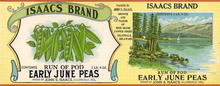 Isaacs Brand Early June Peas Label