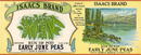 Isaacs Brand Early June Peas Label