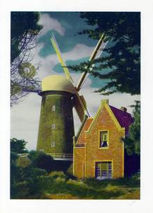Jumbo Postcard from the North Windmill, Golden Gate Park, California