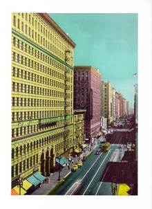 Jumbo Postcard of West Seventh Street, Los Angeles, California
