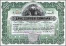 Lake Copper Company signed William Paine (Paine Webber founder) 1920's