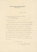Letter Written by Albert D. Lasker - United States Shipping Board 1921