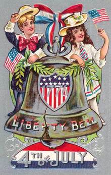 Liberty Bell 4th of July Postcard